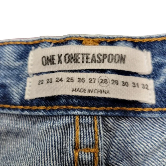 One Teaspoon Freebirds Low Waist Rigid Skinny Leg Extreme Distressing Size 28 - Picture 8 of 10